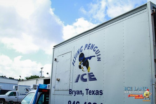 To create the ice, Moody Gardens enlisted the services of Flying Penguin Ice in Bryan, Texas.